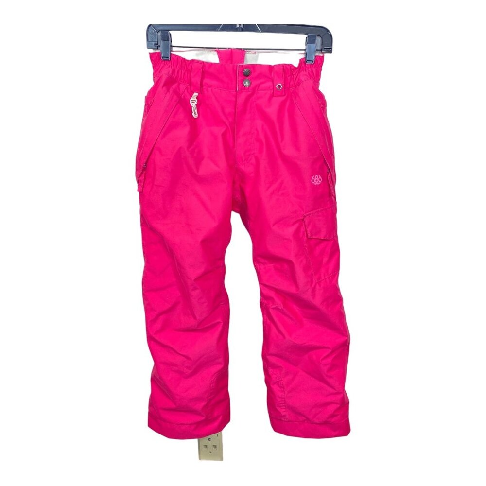 686 Girls Youth infinity Medium Cargo Snow Ski Pants Pink Insulated - Picture 16 of 16